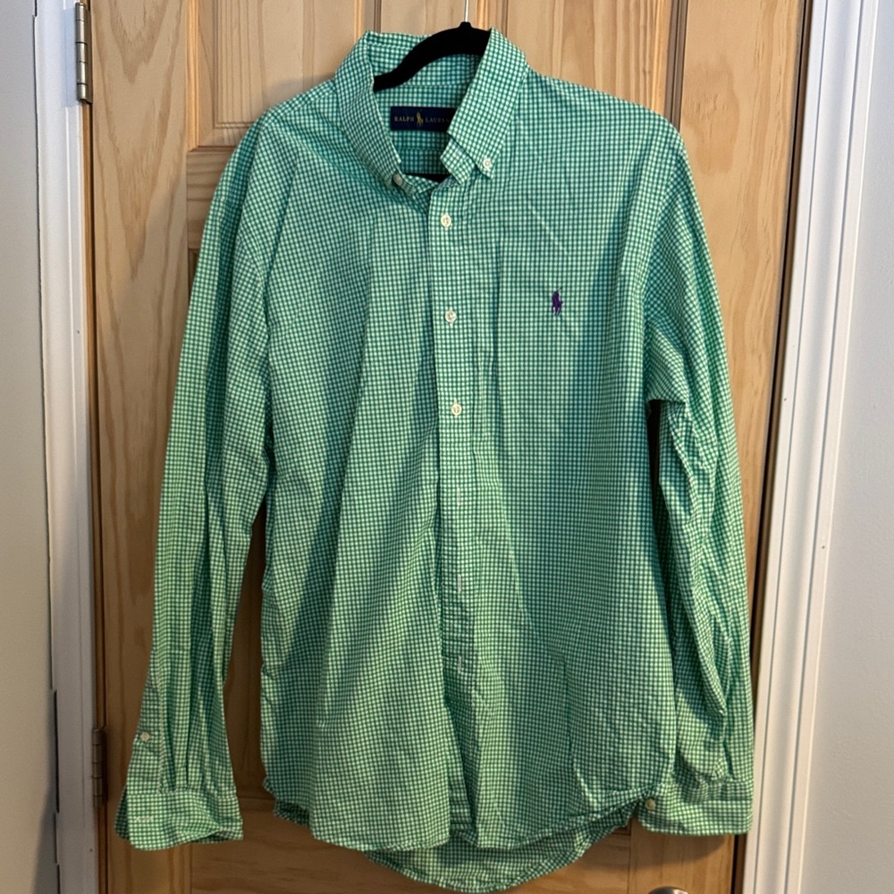 Ralph Lauren Green Gingham Men's Shirt